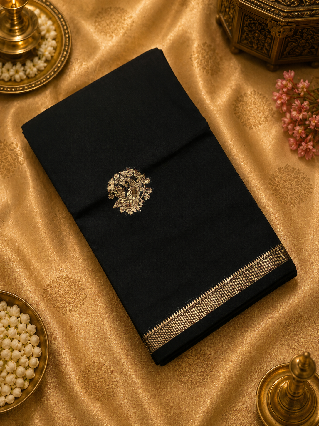 Premium Indori Silk Saree🖤