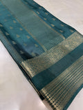 Pure Mix Crepe Mysore Silk Saree  (Bottle green)