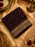Pure crepe khaddi Banarasi saree- Silk mark certified