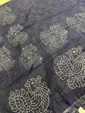 Linen cotton saree with mirror work- 902264