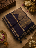 Premium semi Kanjeevaram silk saree- Dark snuff