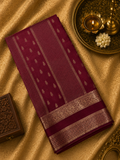 Pure Mix Crepe Mysore Silk Saree- Deep wine