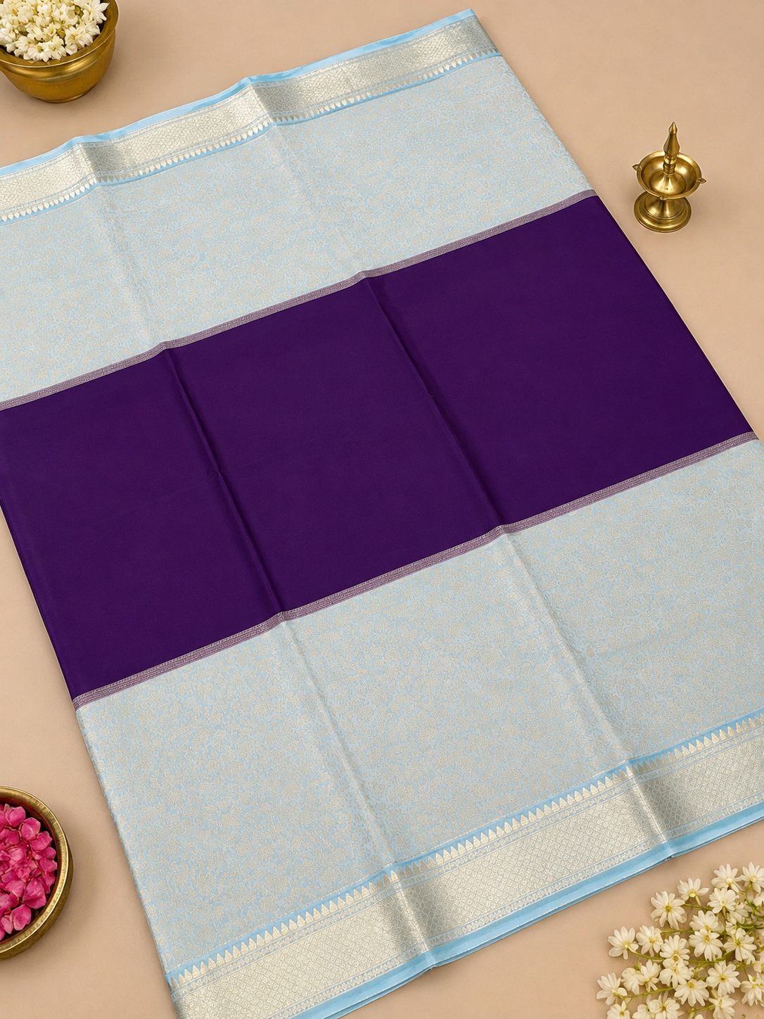 Pure Mix Crepe Mysore Silk Saree Brocade Design