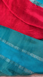 Pure Chinnon Saree- 902217 Sky blue