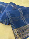 Pure Mix Mysore Crepe Silk Saree- Peacock blue