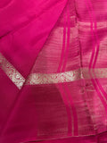 Pure Mix Mysore Crepe Silk Saree- Reddish pink