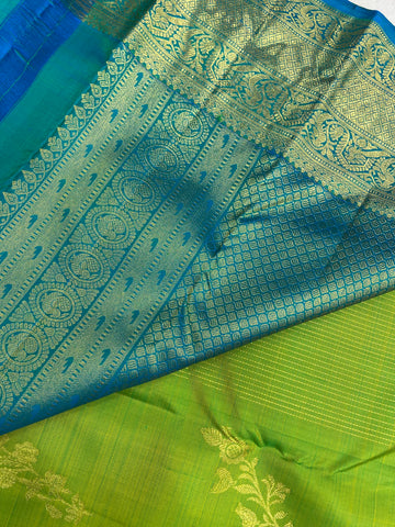 Pure 1G Zari Handloom Kanjeevaram Silk Mark Certified Saree