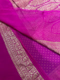 Pure crepe khaddi Banarasi saree- Silk mark certified- Purple