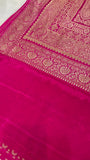 Pure crepe khaddi Banarasi saree- Silk mark certified