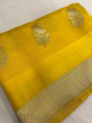 Pure Soft Manipuri Kota With Satin Border Saree💛
