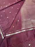 Pure Mix Crepe Mysore Silk Saree  (Deep Burgundy)