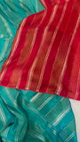 Pure Chinnon crepe Saree- 902563 Blue