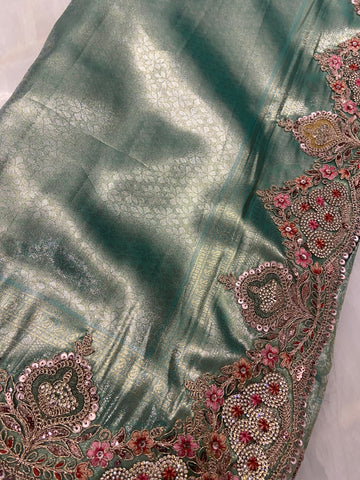 Designer Pure mix tissue silk saree