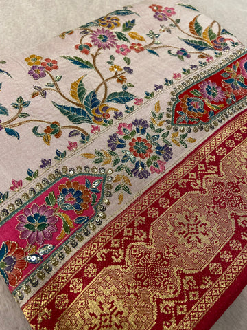 Premium Banarasi Crepe Kalamkari Saree