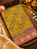 Premium Banarasi Crepe silk Saree With Appliqué Work - 902644