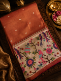 Premium Soft Tissue Organza Saree With Paithani Border