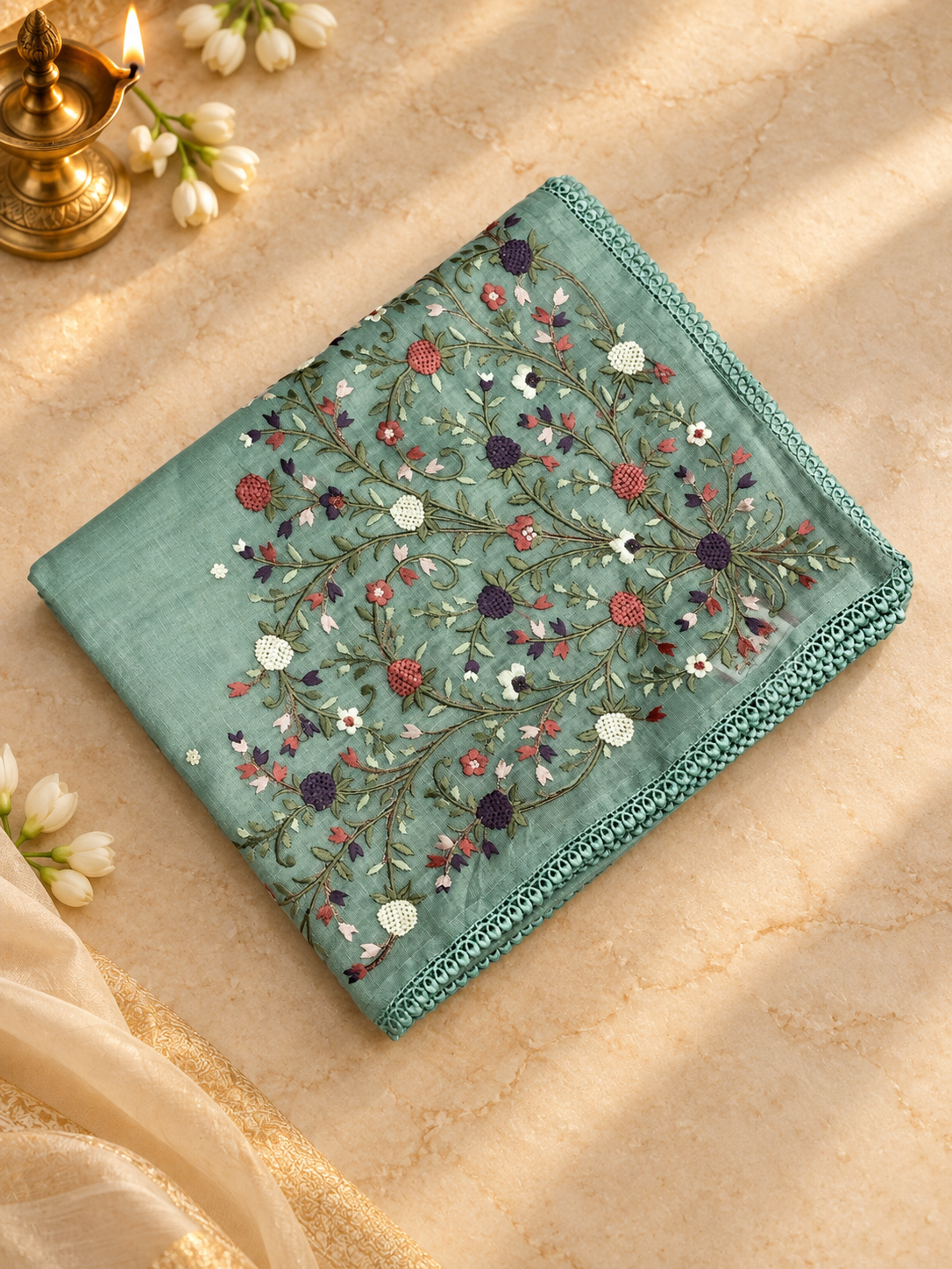 Premium Soft Organza Saree With Embroidery - 901991