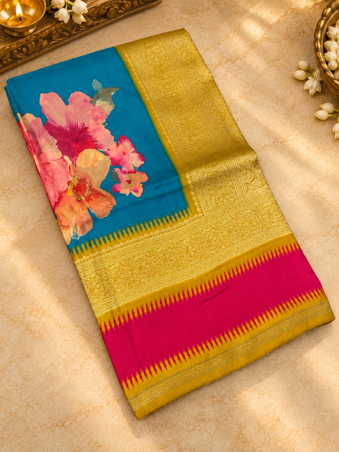 Digital Print Concept in Premium Semi Kanchipuram Silk Saree -902640
