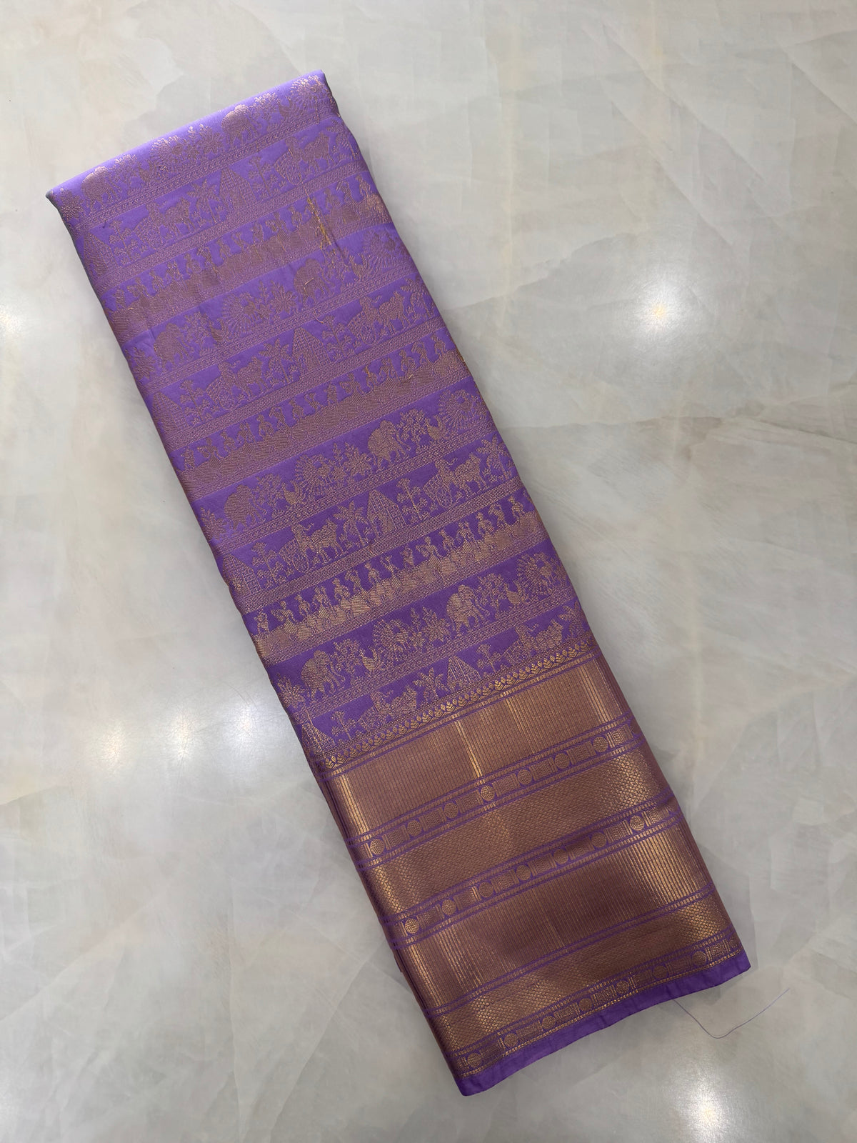 Premium Semi Kanchipuram Silk Saree - Lilac