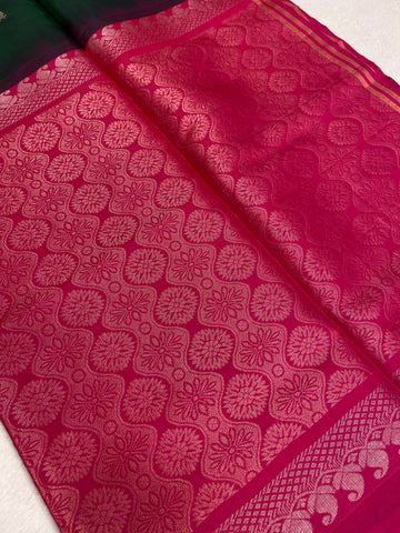 Half Mix Kanjeevaram Soft Silk Saree