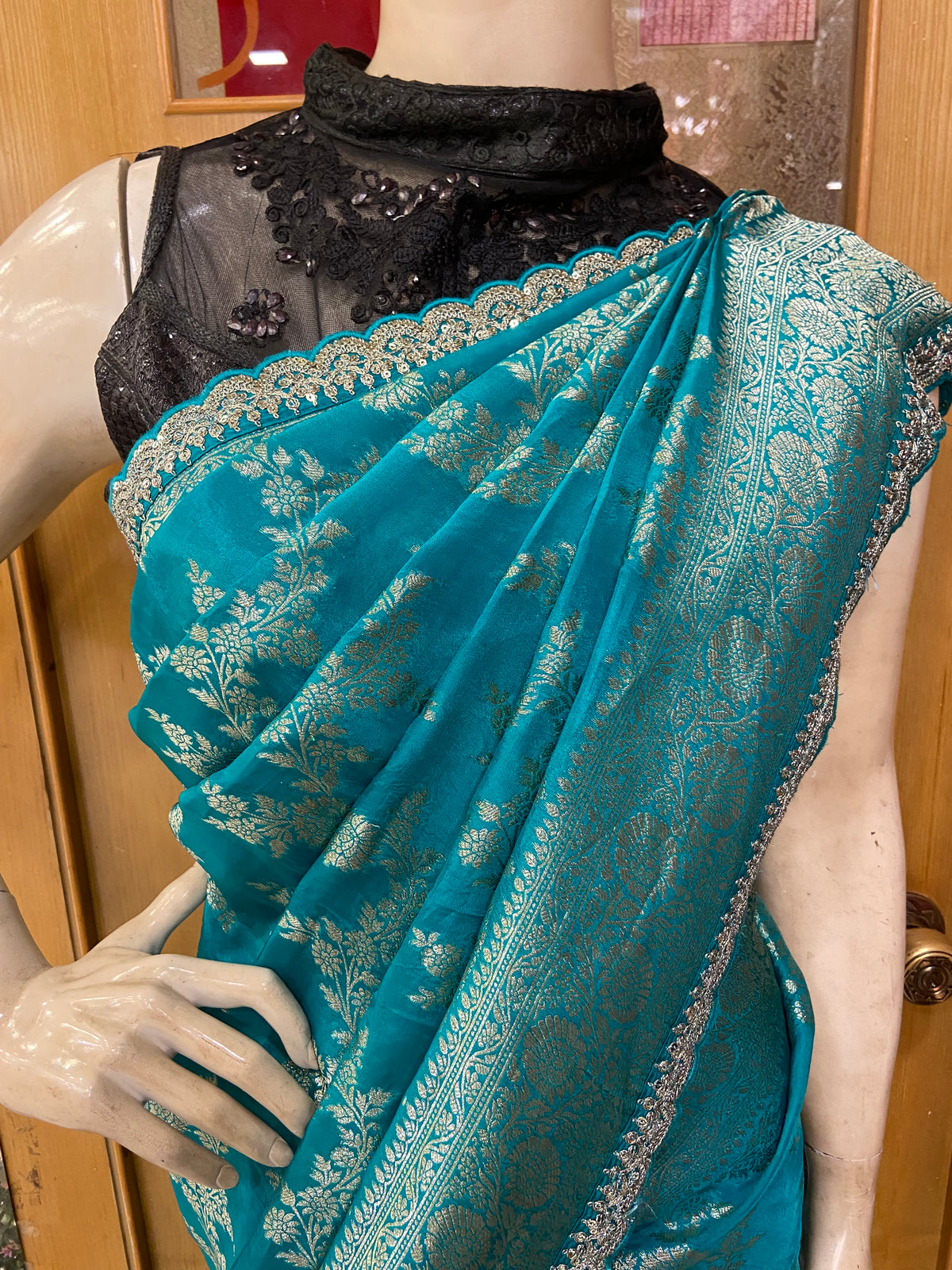 Pure Chinnon Saree✨