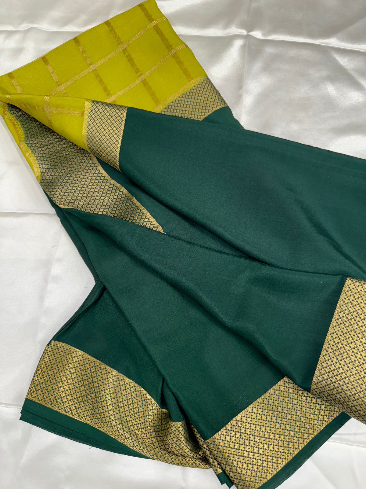 Pure Crepe Mysore Silk Certified Saree 120 GSM