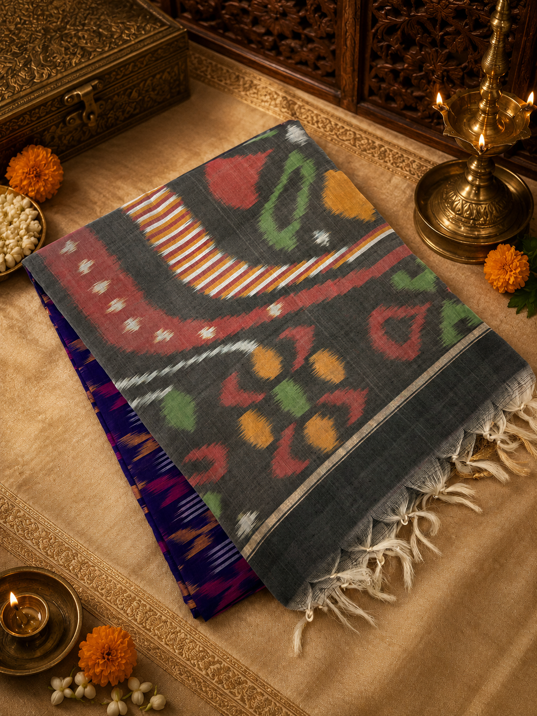 Pure Pochampally Cotton Silk Saree