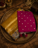 Pure handwork tissue kanjeevaram saree with dupatta