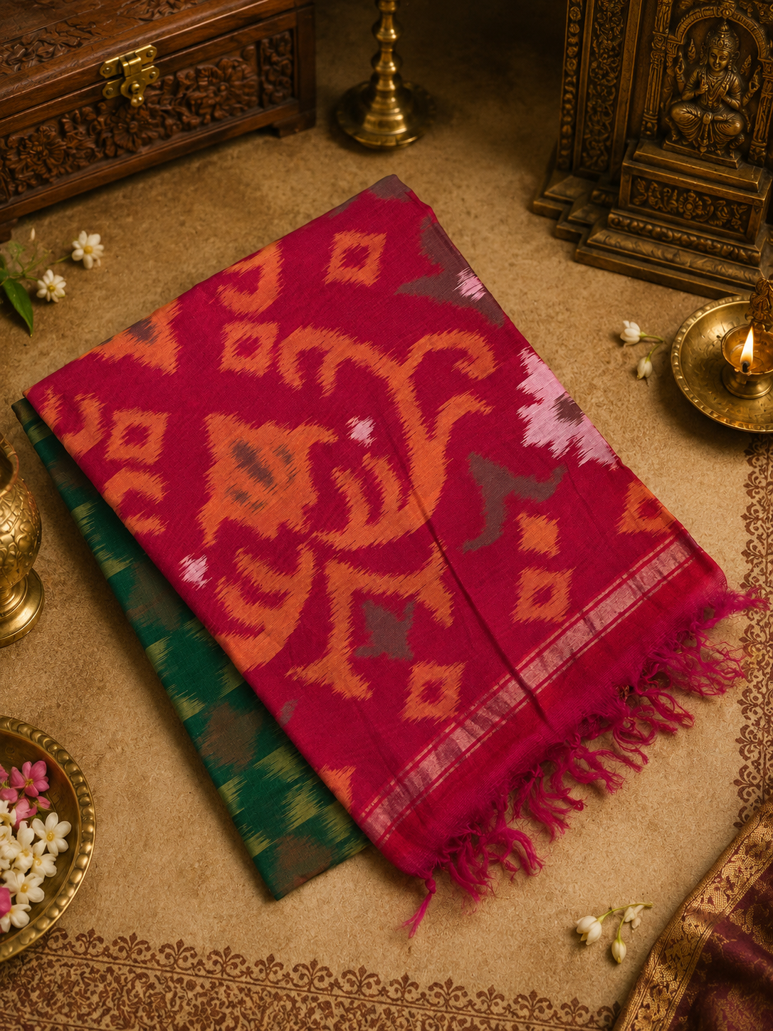 Pure Pochampally Cotton Silk Saree