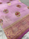 Premium Crepe Satin Silk Saree (lavender)