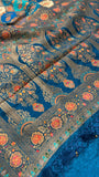 Pure Banarasi Crepe Satin Kalamkari Saree