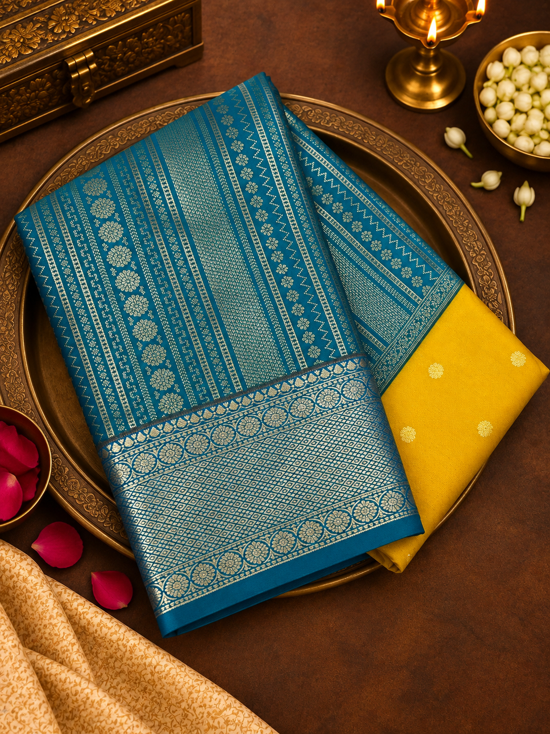 Premium Bridal Semi Kanchipuram Silk Saree - 902334