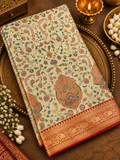 Premium Banarasi Crepe silk Saree With Appliqué Work - 902647