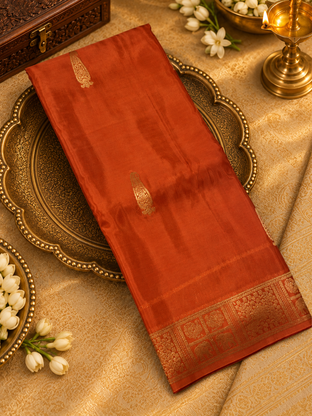 Pure Crepe Chinnon Saree - 902558