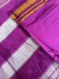 Premium quality Ilkal cotton saree- Wine and white
