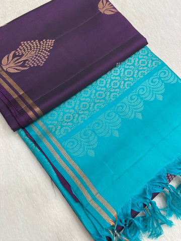 Half Mix Kanjeevaram Soft Silk Saree
