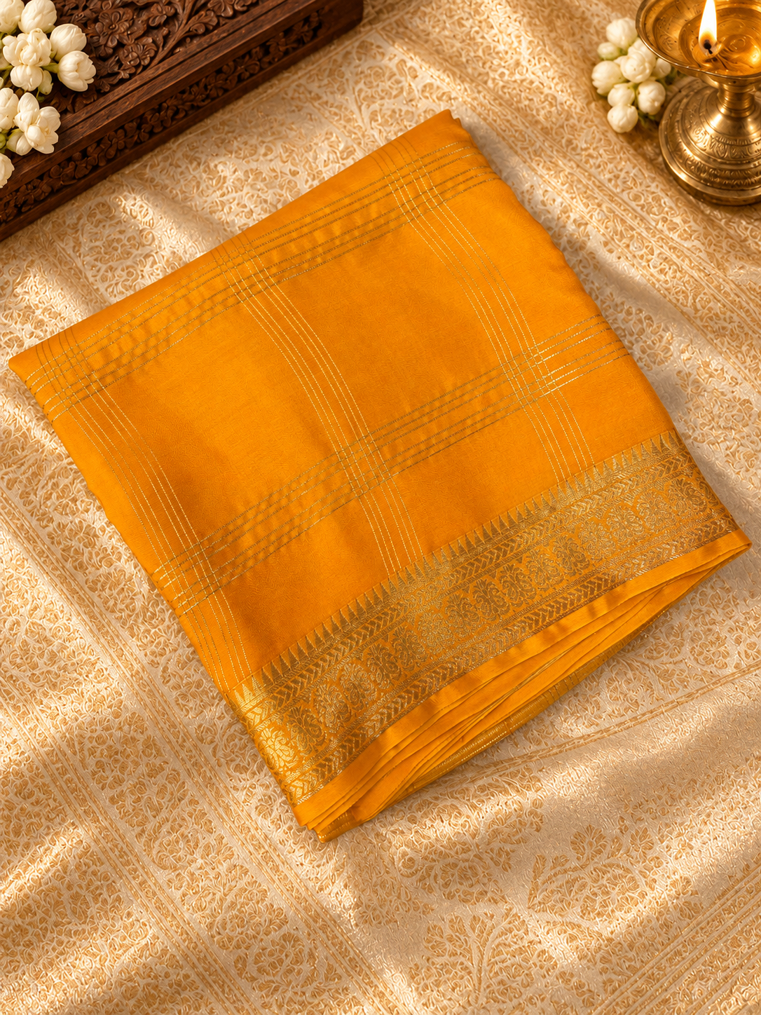 Pure Mix Mysore Crepe Silk Saree-