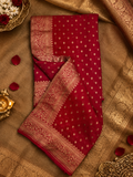 Pure crepe khaddi Banarasi saree- Silk mark certified