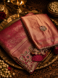 Pure handwork tissue kanjeevaram saree with dupatta
