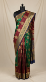 Kanjeevaram silk saree in emerald green