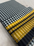 Premium quality Ilkal cotton saree- Black and White