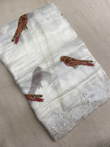 Pure Tissue Organza Saree With Embroidery