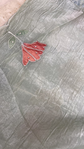 Pure paper crush organza saree