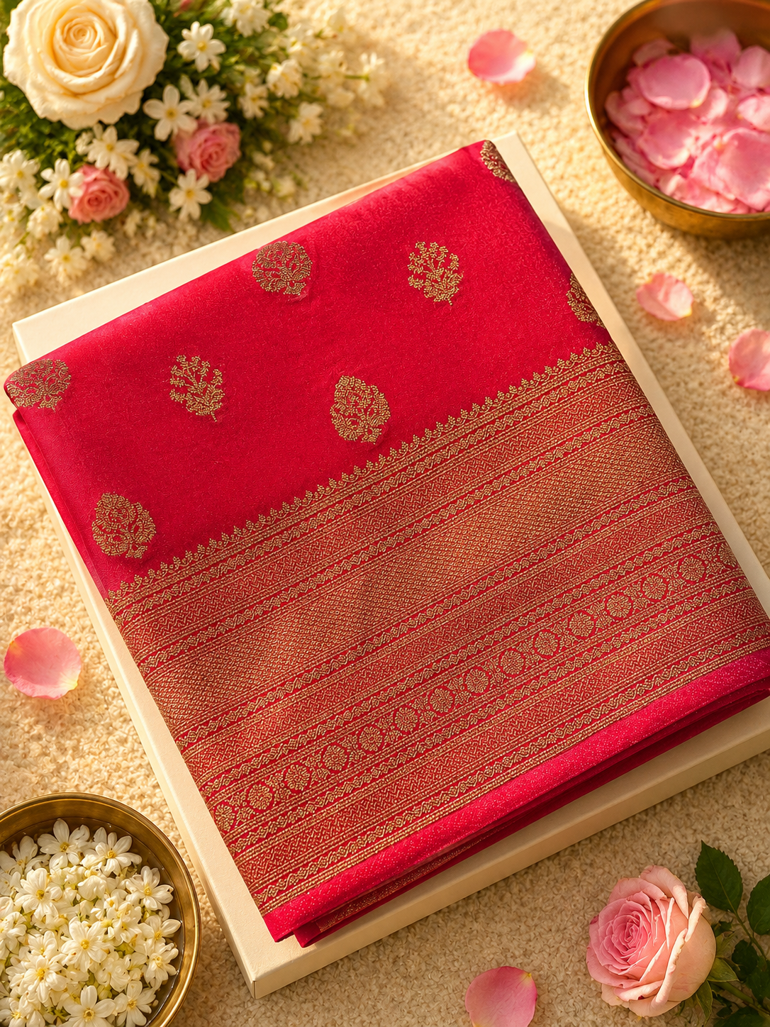 Premium Georgette Saree With Zari Work 💗