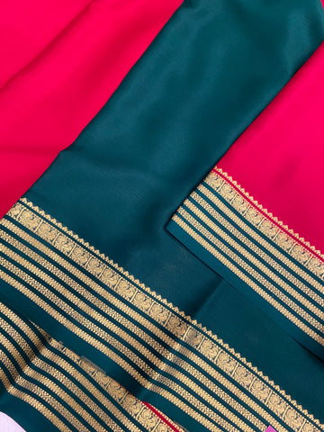 Pure crepe mysore silk saree silk mark certified 80 GSM