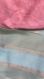 Pure Chinnon Saree- 902217 Light pastel blue