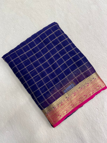 Premium Crepe Semi Chiffon Mysore Silk Saree