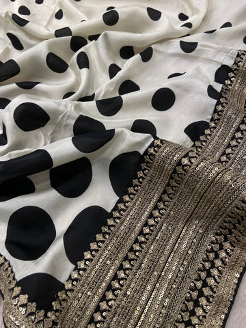 Premium Russian Silk Saree With Work