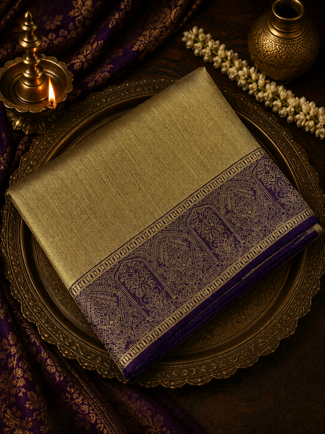 Premium Bridal Semi Tissue Kanjeevaram Silk Saree