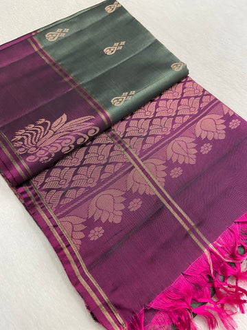 Half Mix Kanjeevaram Soft Silk Saree
